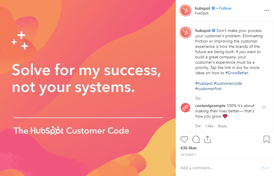 Instagram post by Hubspot